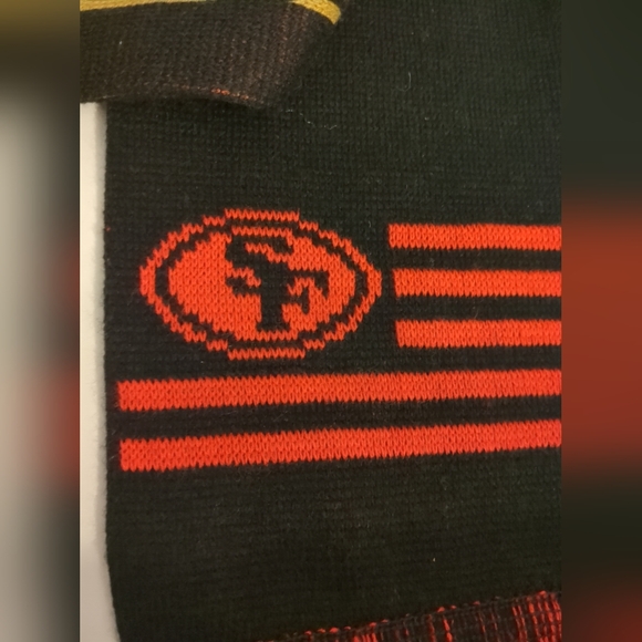 San Francisco 49ers Scarf Reversible Black Red "Faithful" NFL Football Unisex - Picture 2 of 4